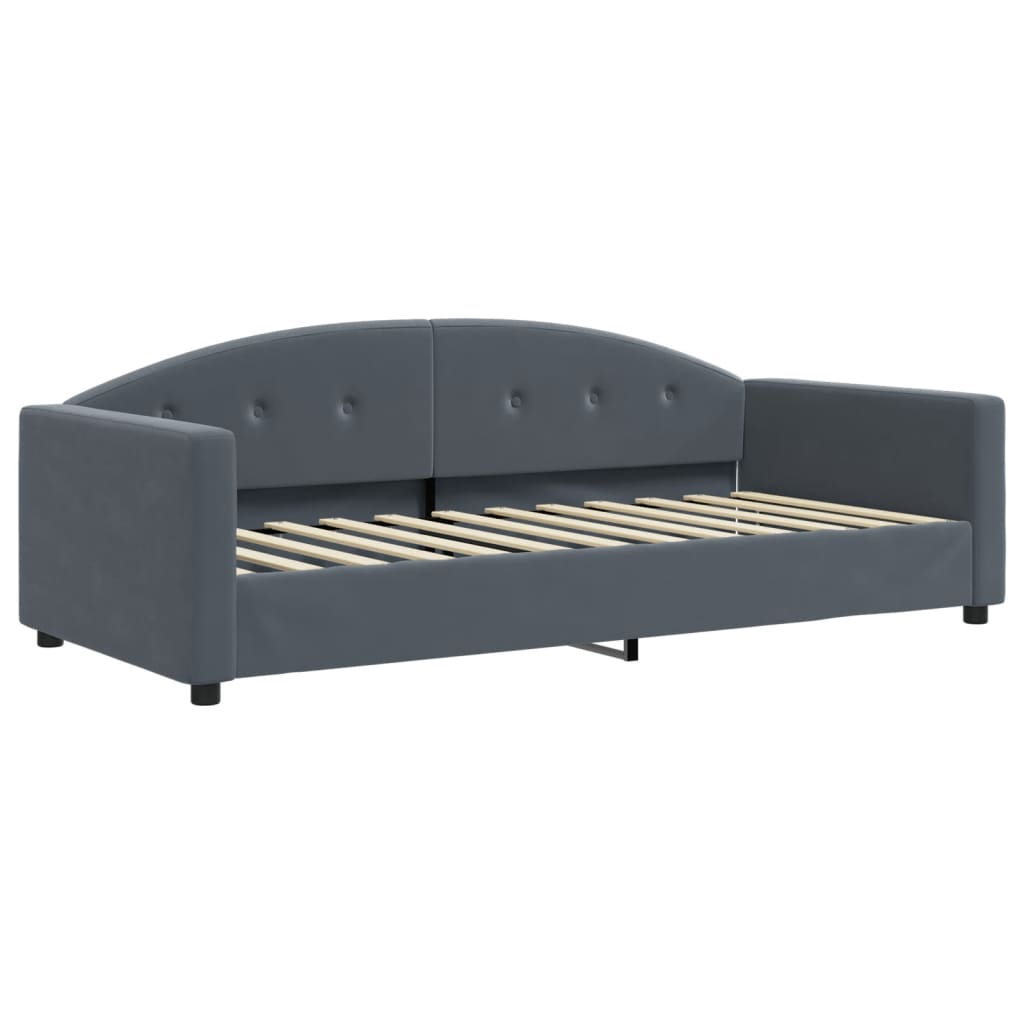 Lit de jour avec gigogne sans matelas gris foncé 90x200 cm - XIOS