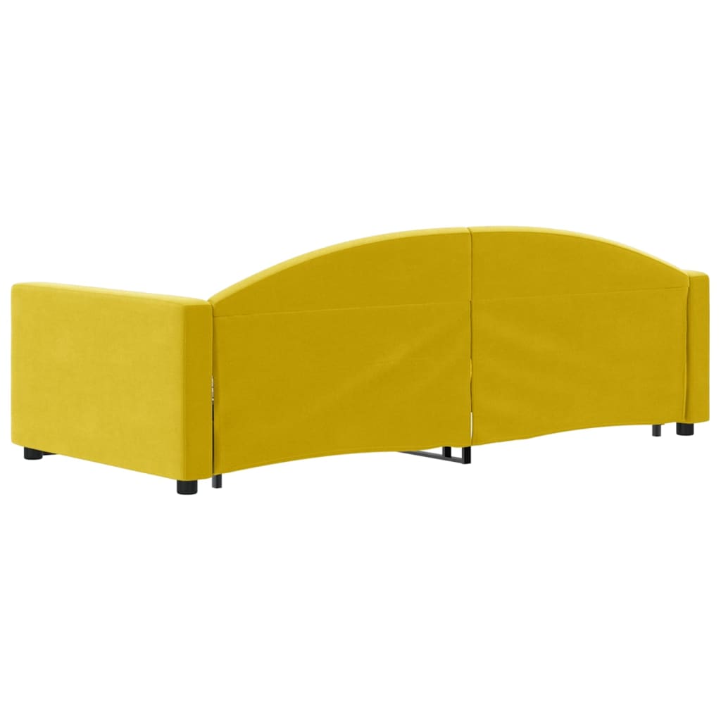 Lit de jour avec lit gigogne jaune 90x200 cm velours - XIOS