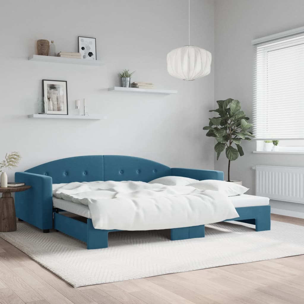 Lit de jour avec gigogne sans matelas bleu 100x200 cm - XIOS