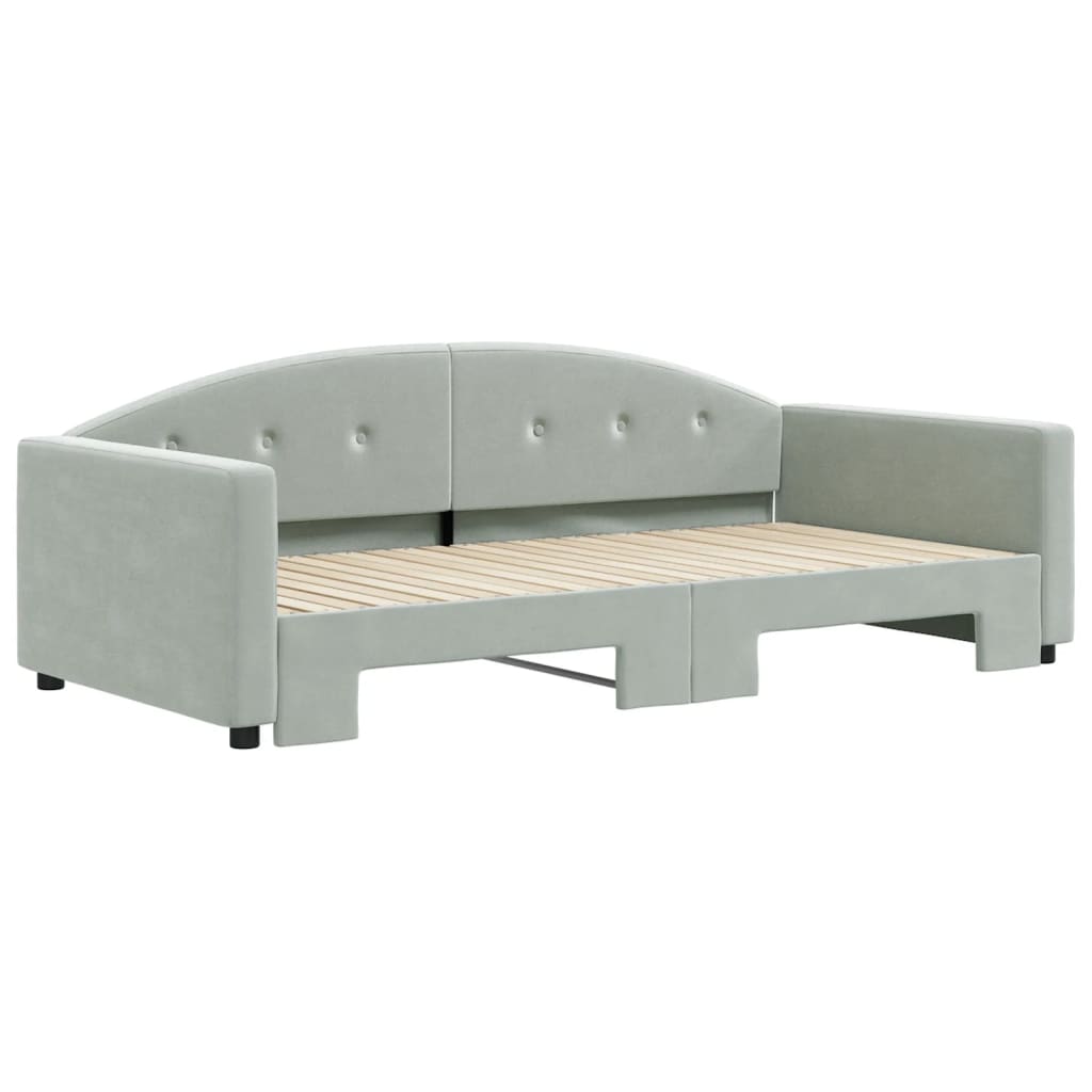Lit de jour avec gigogne sans matelas gris clair 100x200 cm - XIOS