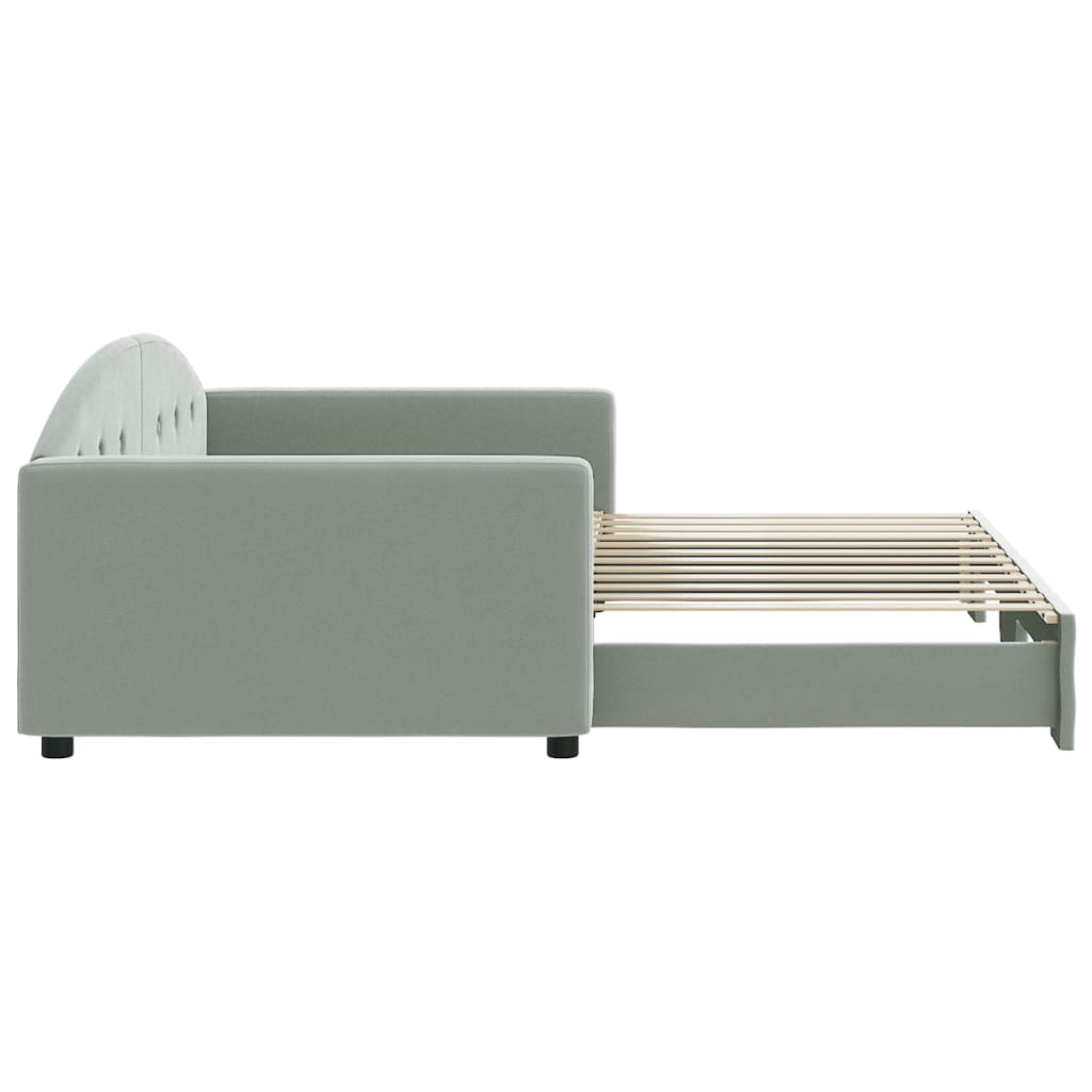 Lit de jour avec gigogne sans matelas gris clair 100x200 cm - XIOS