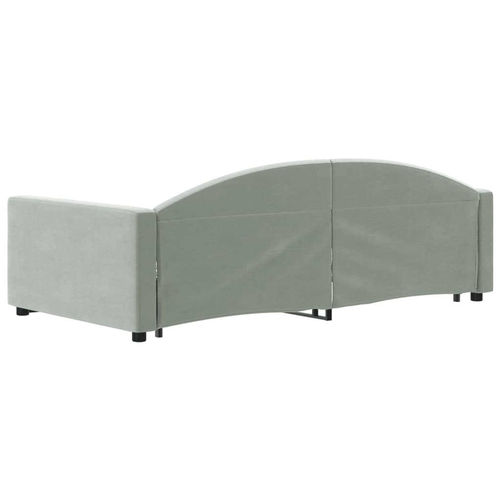 Lit de jour avec gigogne sans matelas gris clair 100x200 cm - XIOS