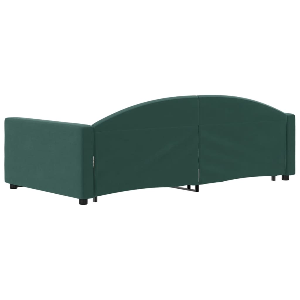 Lit de jour avec gigogne sans matelas vert foncé 100x200 cm - XIOS