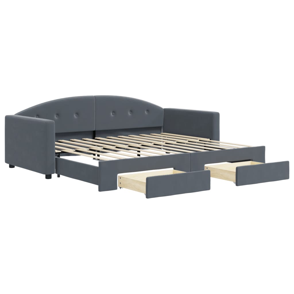 Lit de jour avec gigogne et tiroirs sans matelas 90x200 cm - XIOS