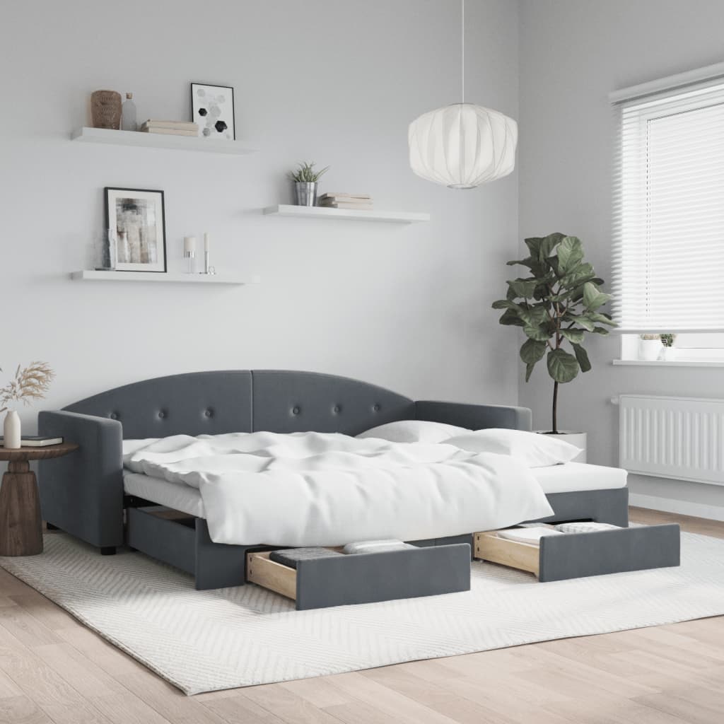 Lit de jour avec gigogne et tiroirs sans matelas 90x200 cm - XIOS