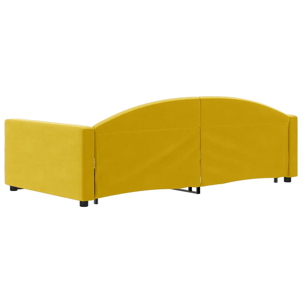 Lit de jour avec gigogne et tiroirs jaune 90x200 cm velours - XIOS