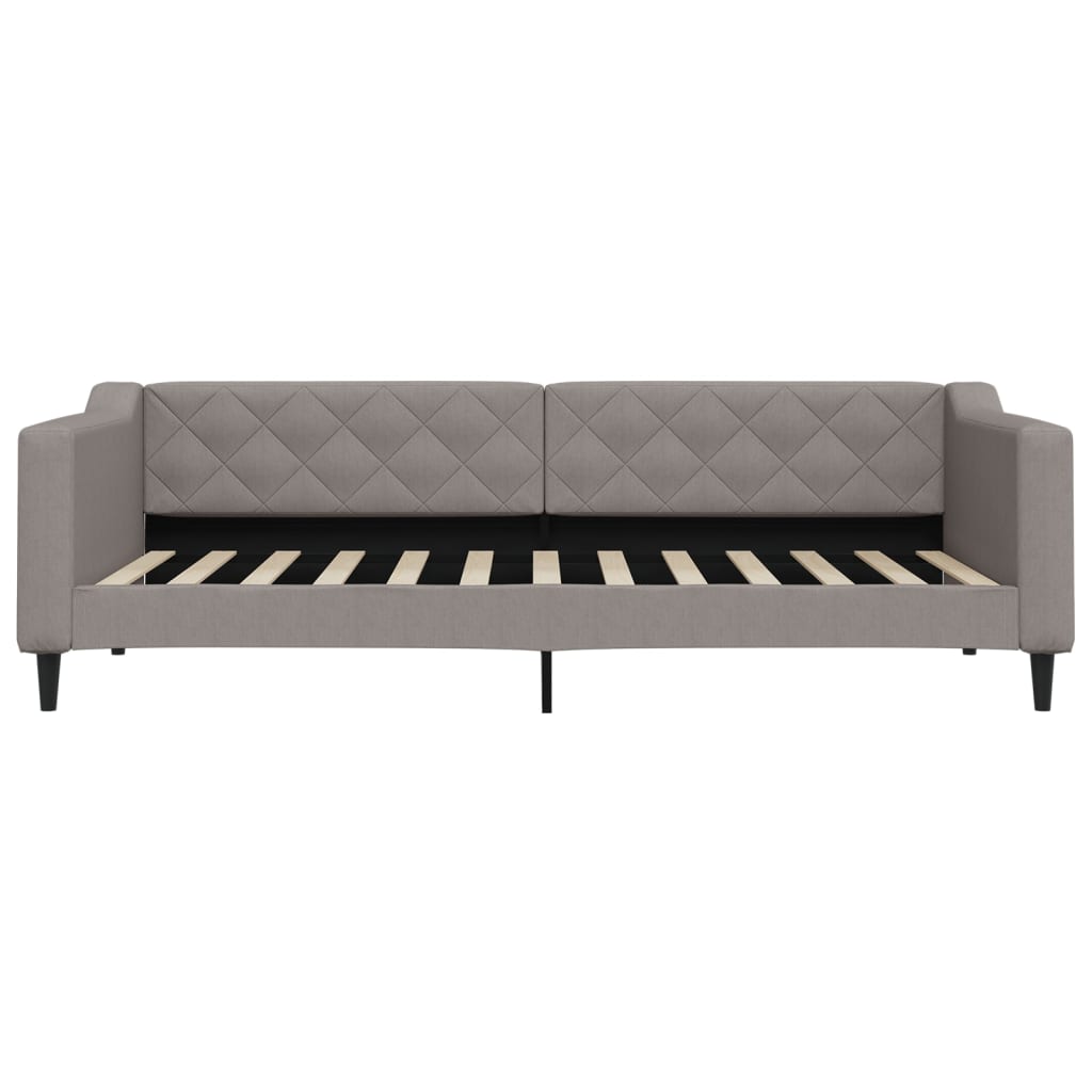 Lit de jour avec matelas taupe 90x200 cm tissu - XIOS