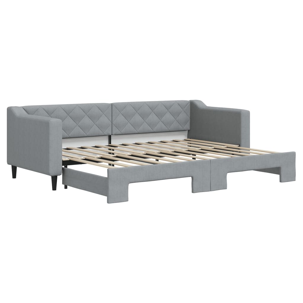 Lit de jour avec gigogne sans matelas gris clair 80x200 cm - XIOS