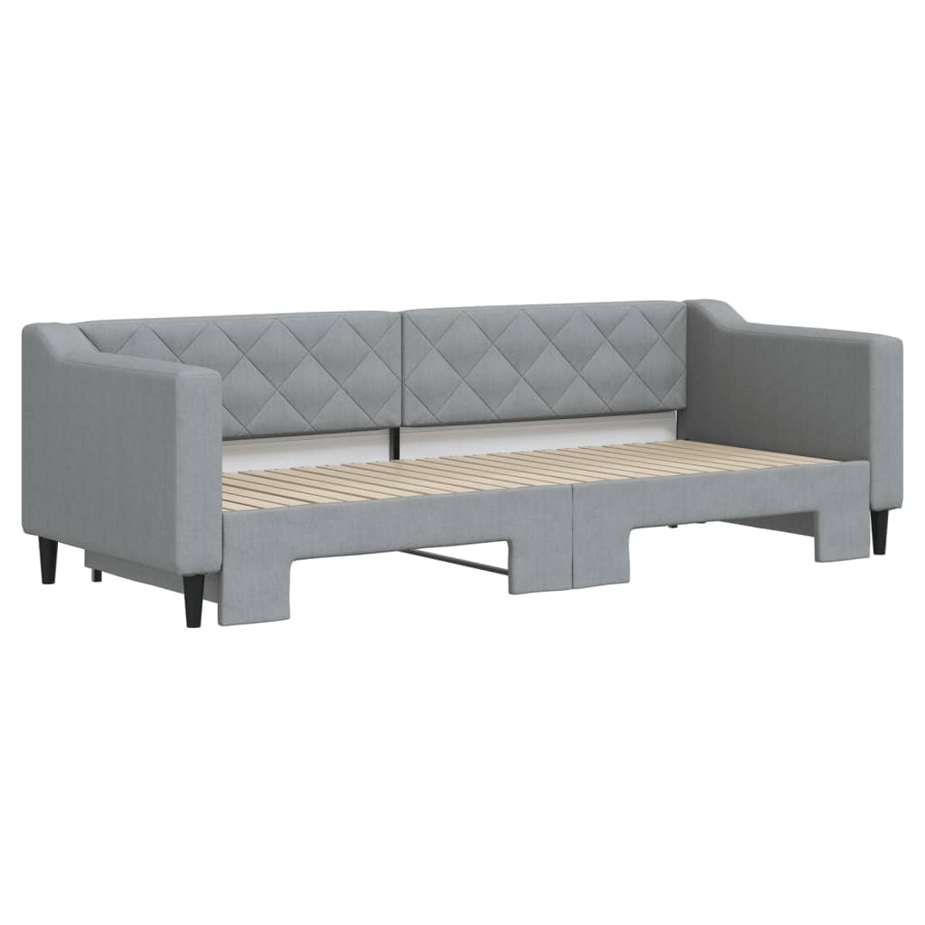Lit de jour avec gigogne sans matelas gris clair 80x200 cm - XIOS