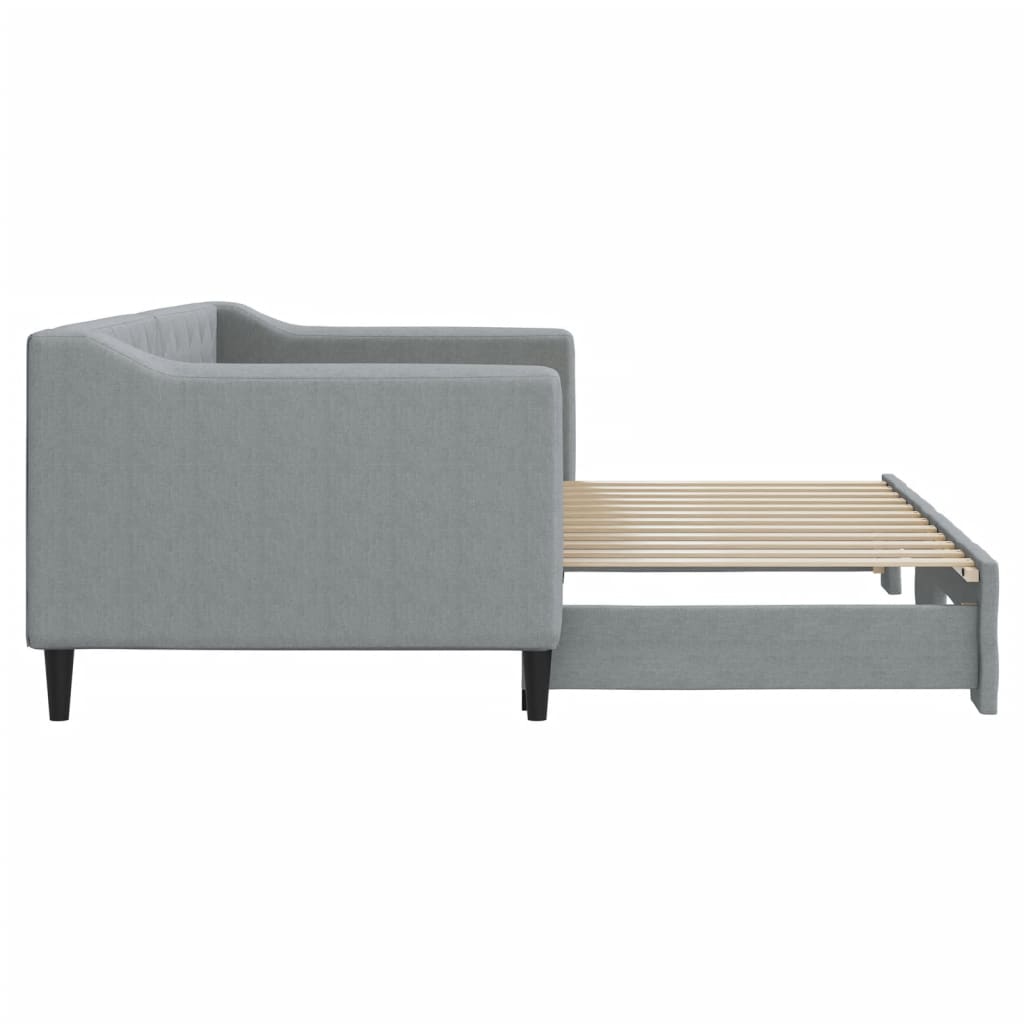 Lit de jour avec gigogne sans matelas gris clair 80x200 cm - XIOS