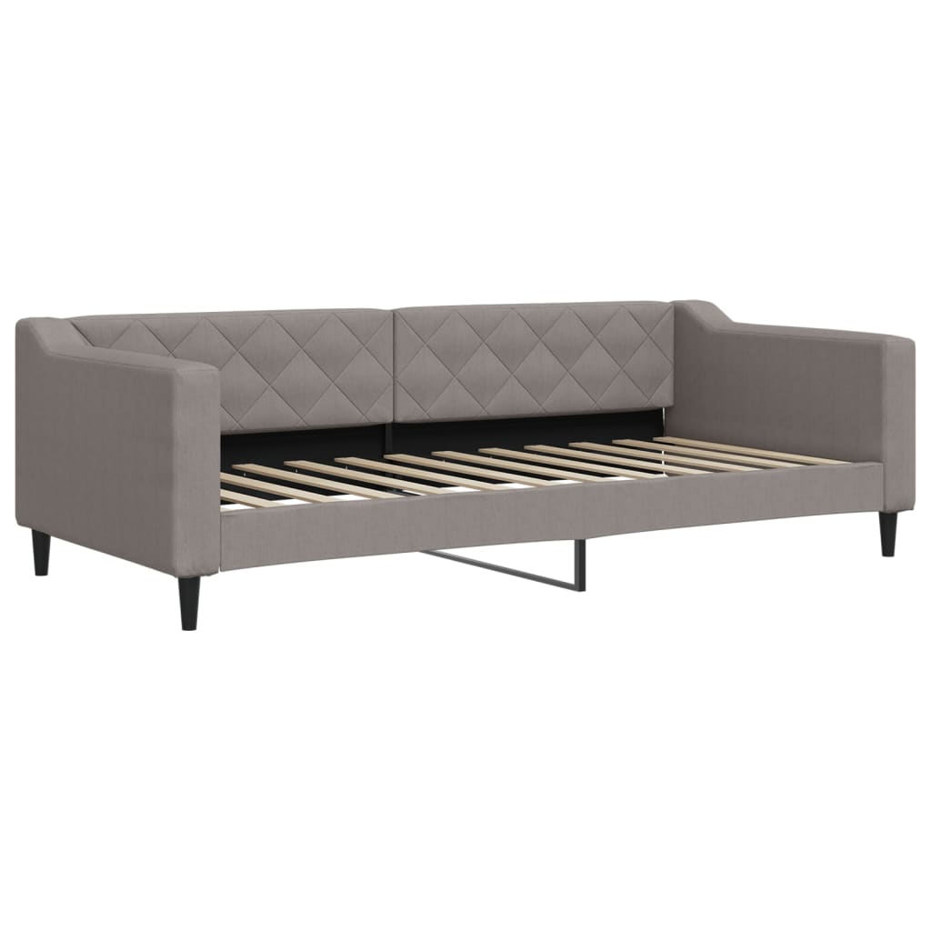 Lit de jour avec gigogne sans matelas taupe 90x200 cm