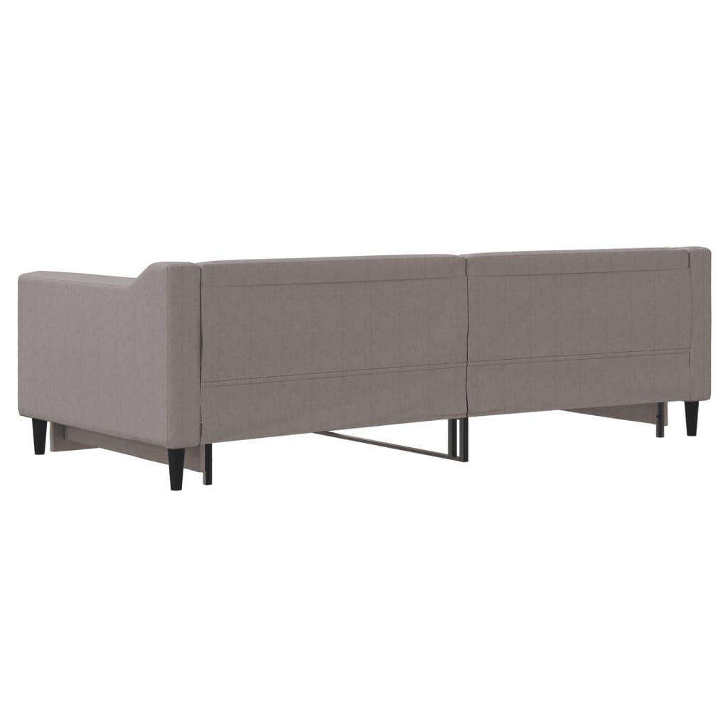 Lit de jour avec gigogne sans matelas taupe 90x200 cm