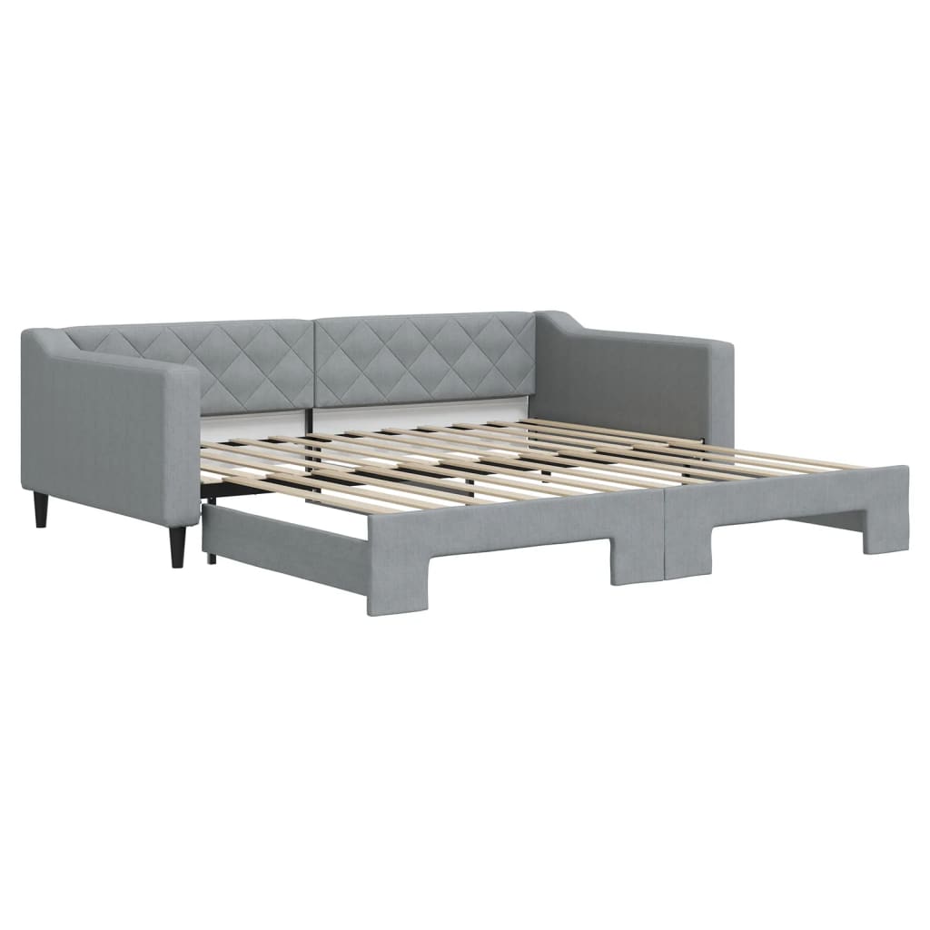 Lit de jour avec gigogne sans matelas gris clair 100x200 cm - XIOS