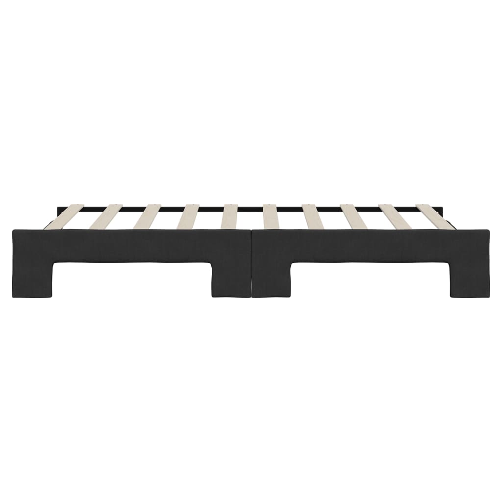 Lit de jour avec lit gigogne noir 90x190 cm tissu
