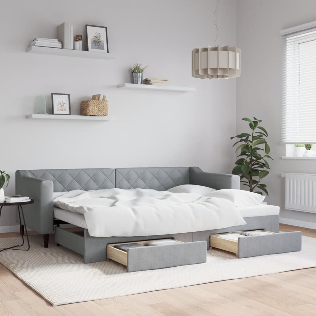 Lit de jour avec gigogne et tiroirs sans matelas 80x200 cm - XIOS