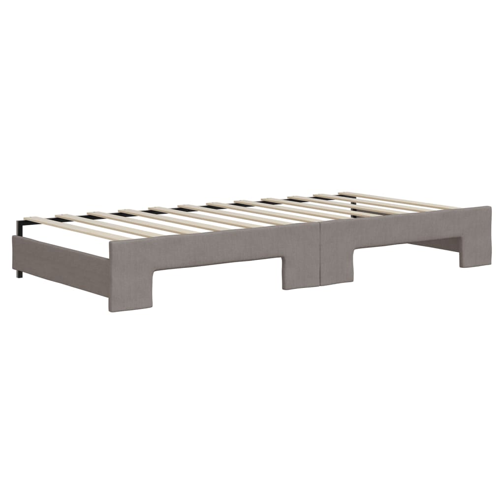 Lit de jour avec gigogne et tiroirs sans matelas taupe 90x200cm - XIOS