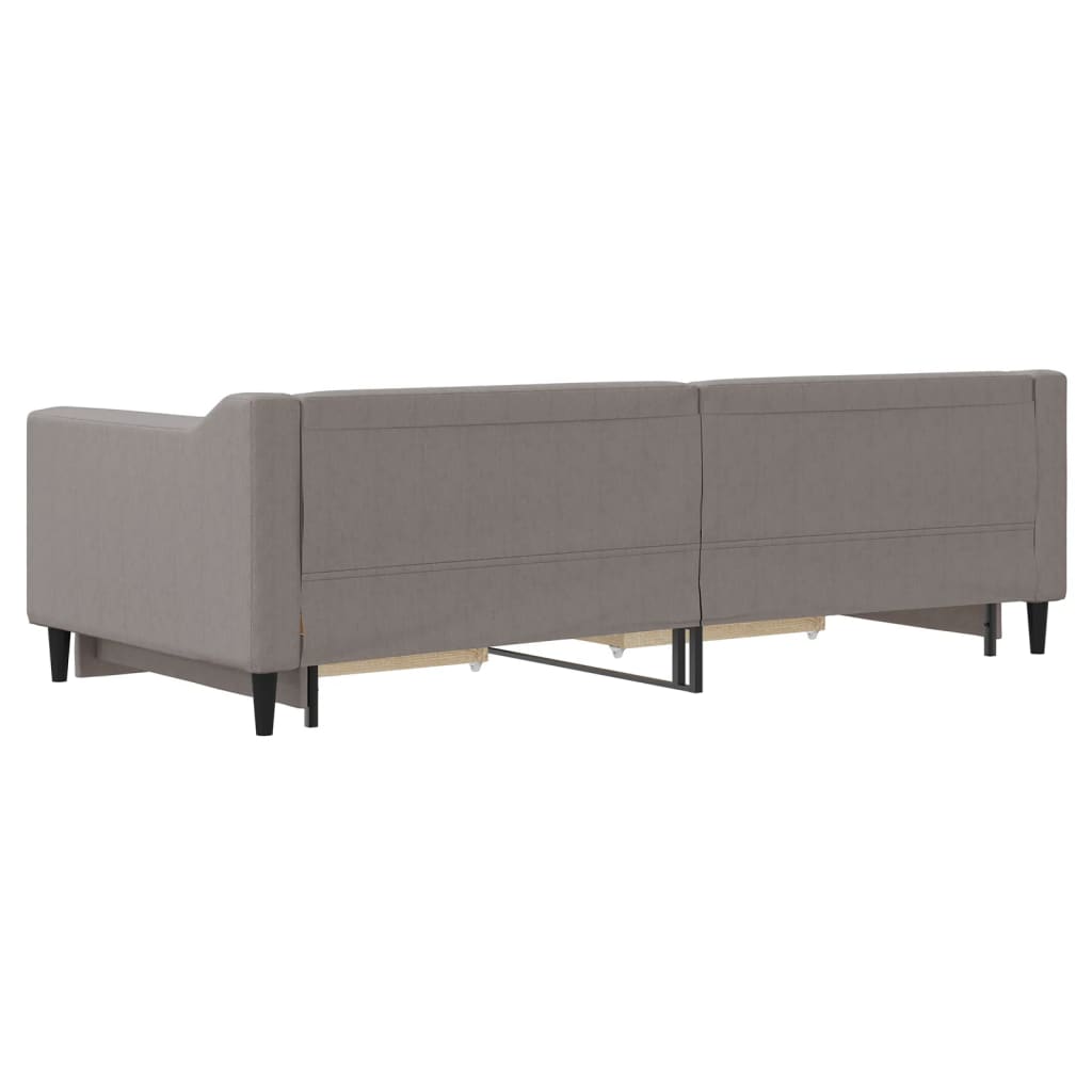 Lit de jour avec gigogne et tiroirs sans matelas taupe 90x200cm - XIOS