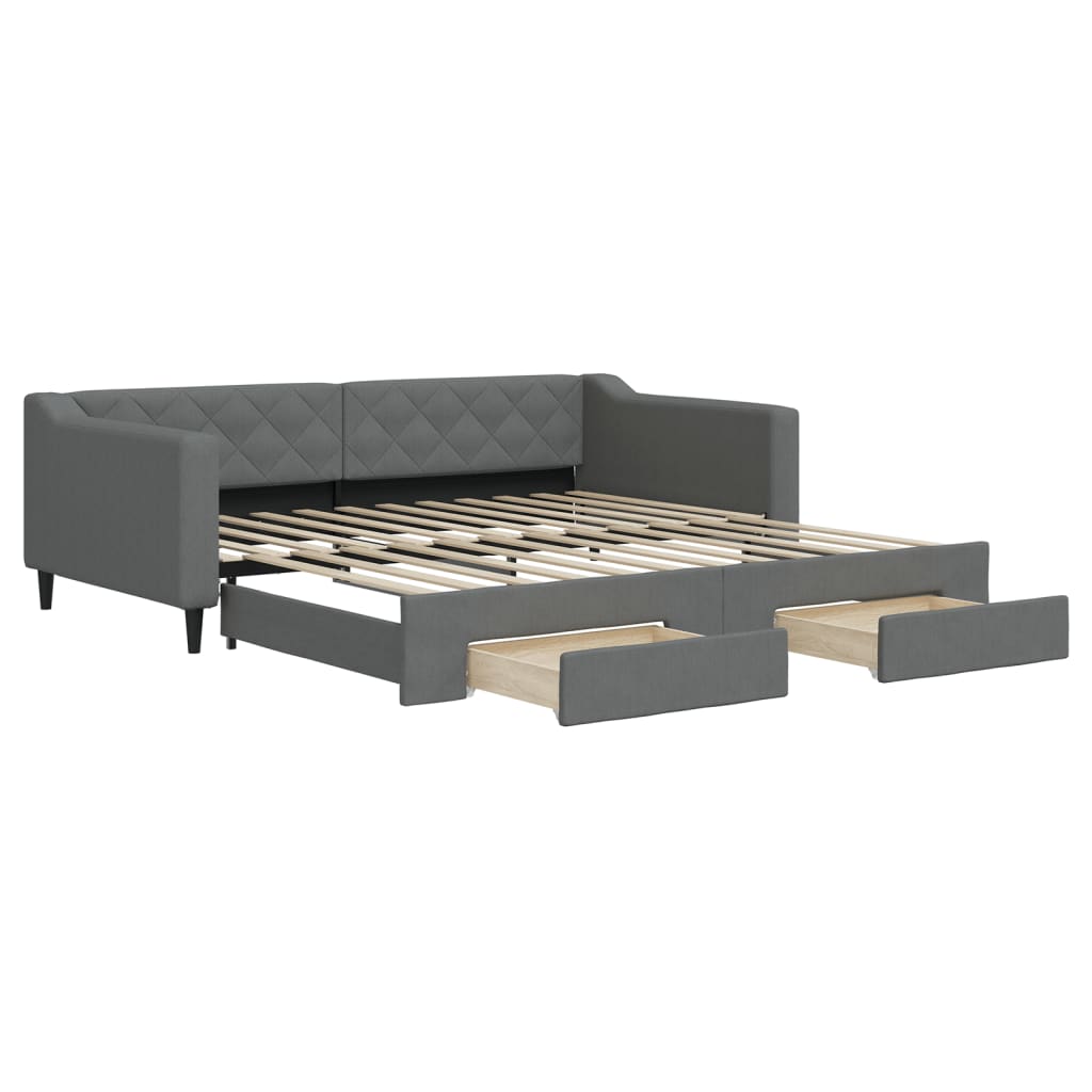 Lit de jour avec gigogne et tiroirs sans matelas 100x200 cm - XIOS