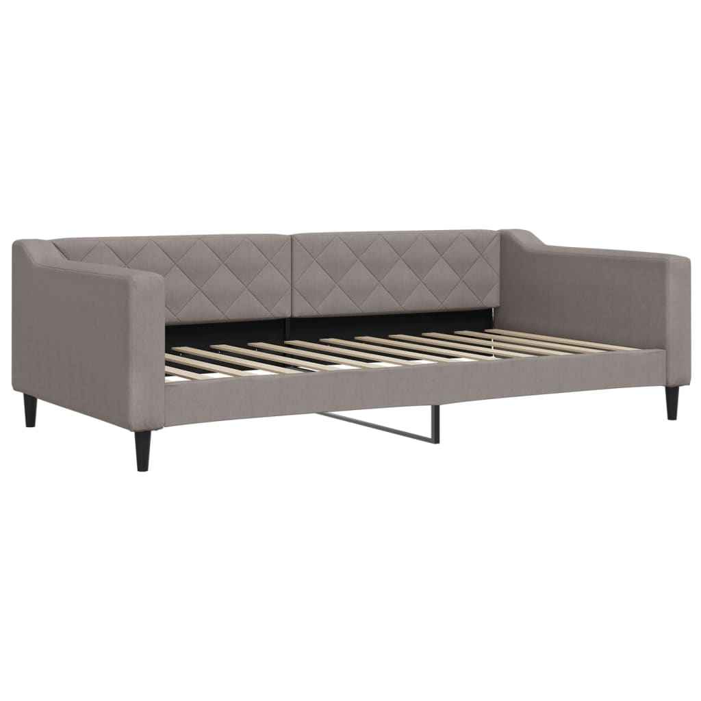 Lit de jour avec gigogne et tiroirs taupe 100x200 cm tissu - XIOS