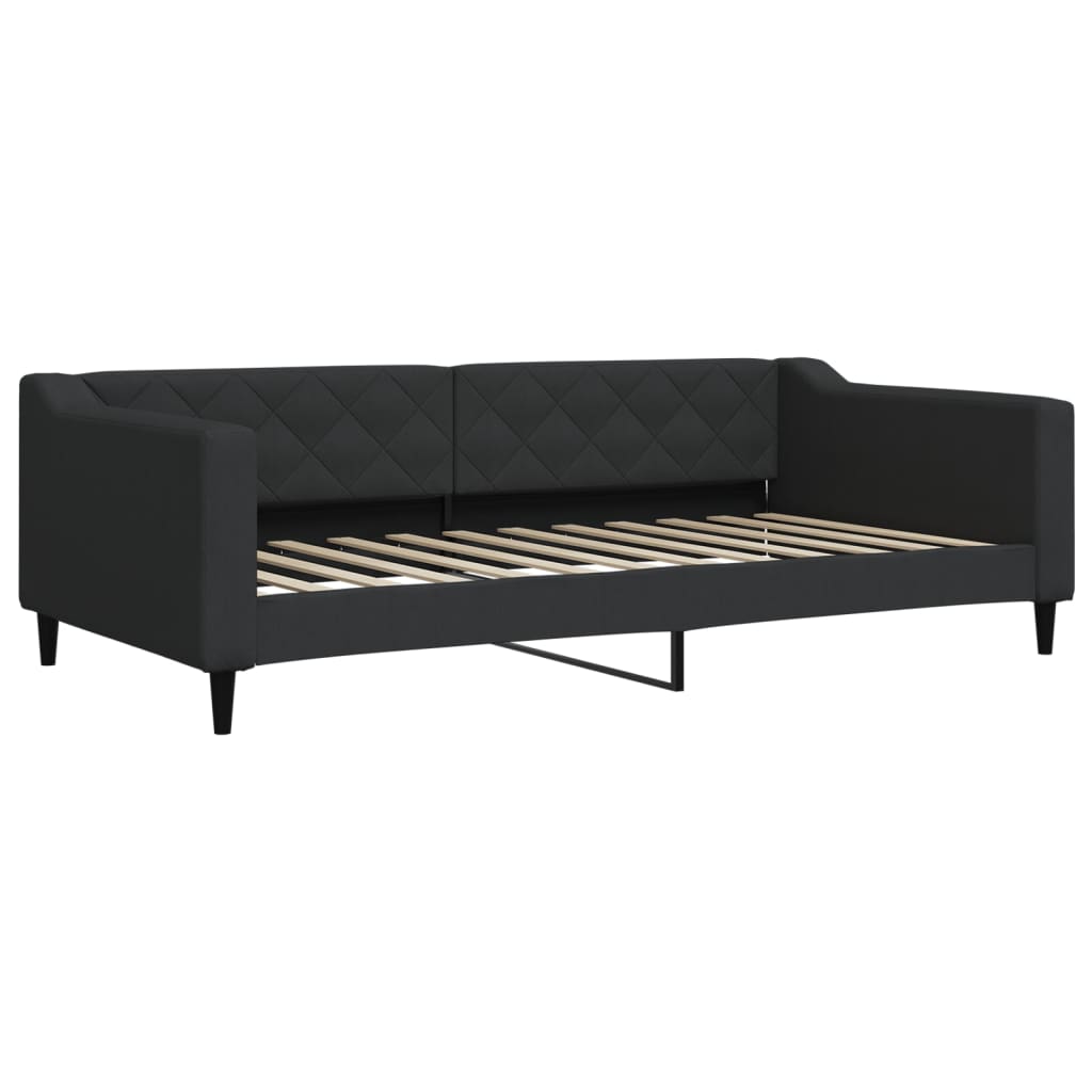 Lit de jour avec gigogne et tiroirs noir 100x200 cm tissu - XIOS