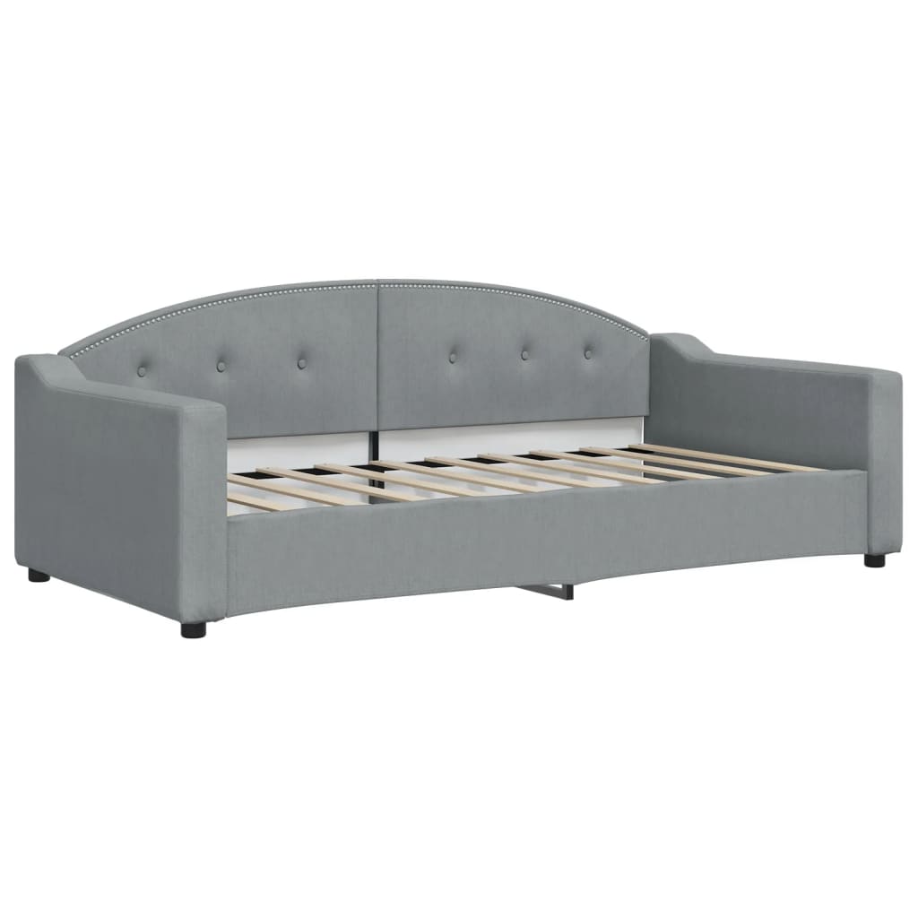 Lit de jour avec matelas gris clair 90x190 cm tissu - XIOS