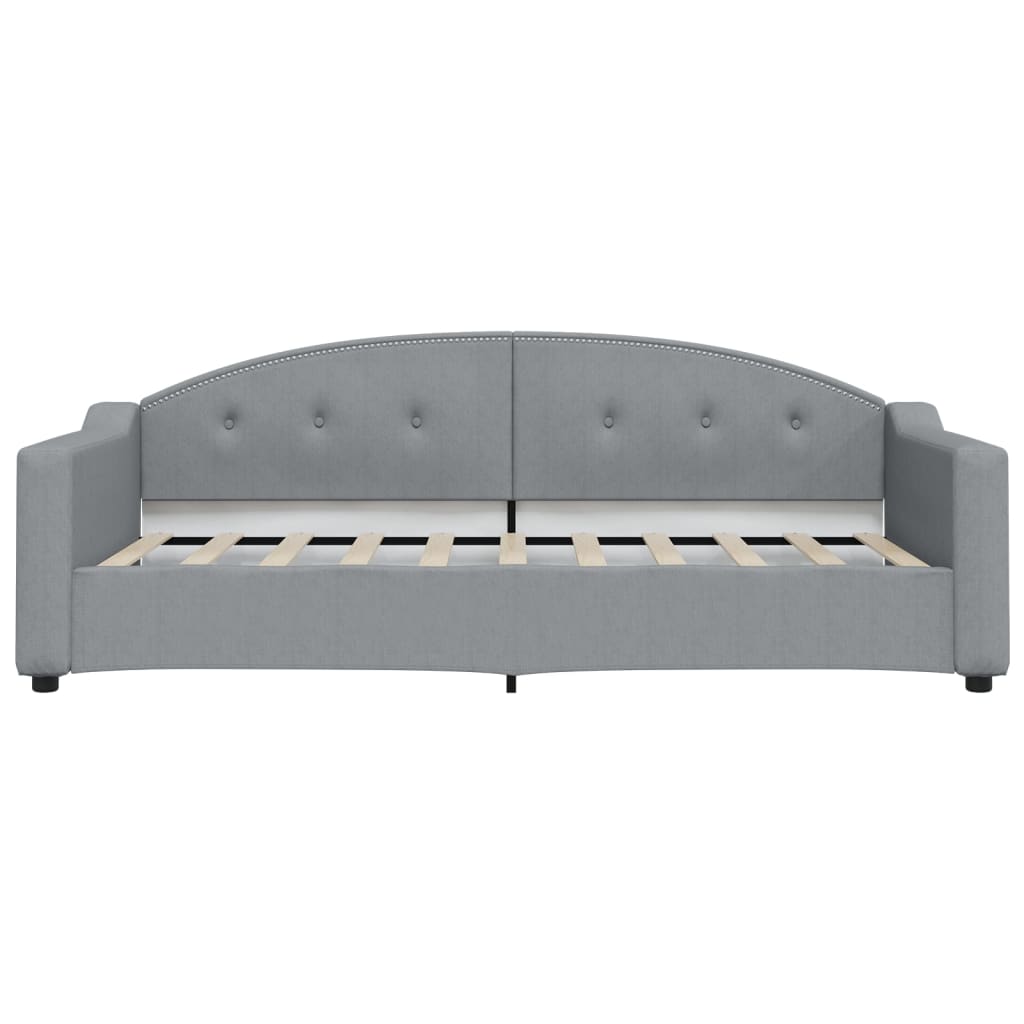 Lit de jour avec matelas gris clair 90x190 cm tissu - XIOS