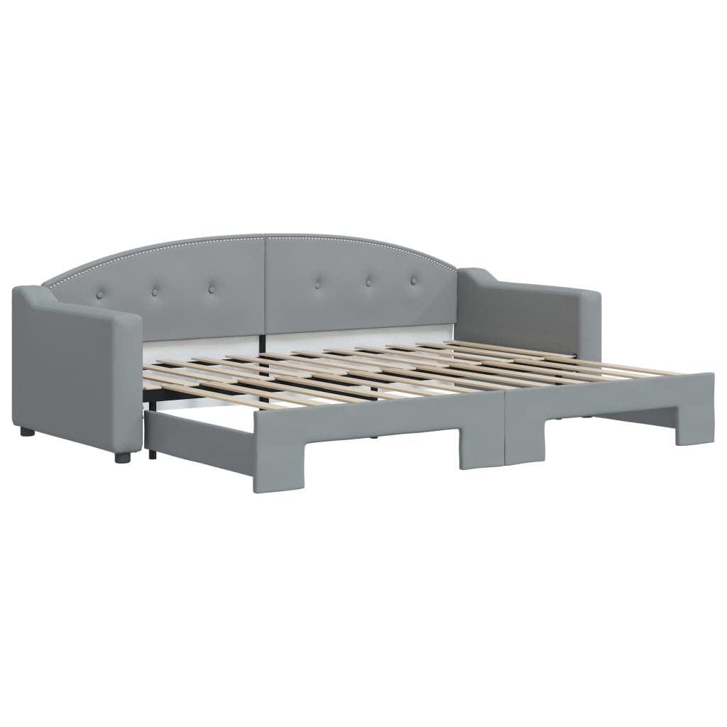 Lit de jour avec gigogne sans matelas gris clair 80x200 cm - XIOS
