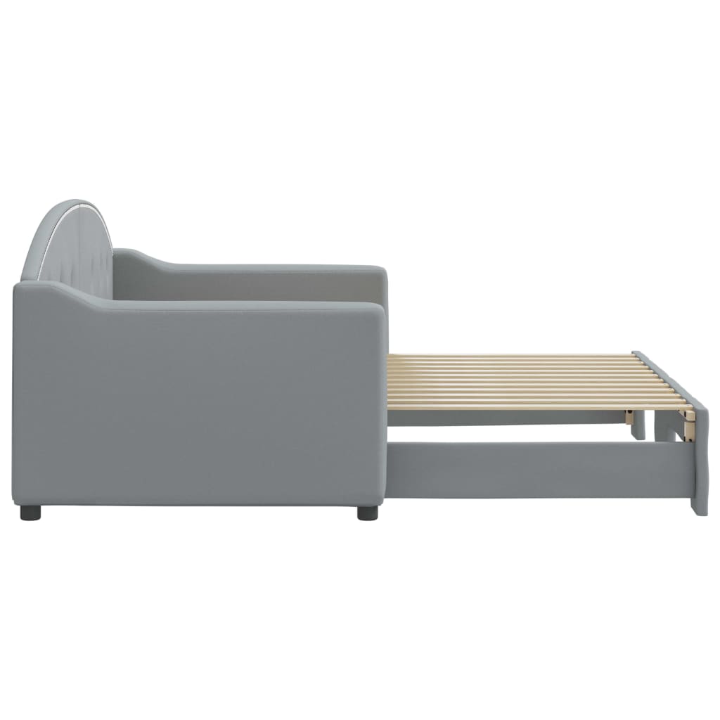 Lit de jour avec gigogne sans matelas gris clair 80x200 cm - XIOS