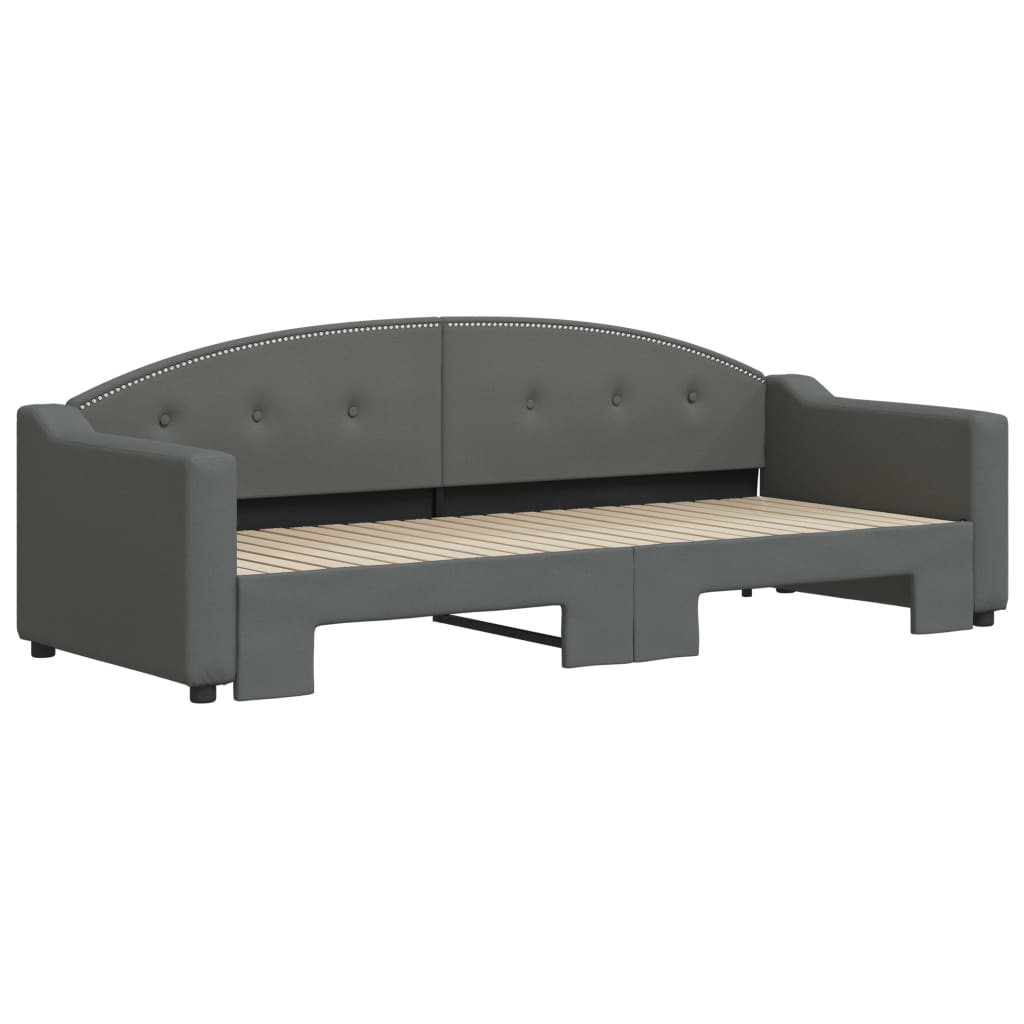 Lit de jour avec gigogne sans matelas gris foncé 80x200 cm - XIOS