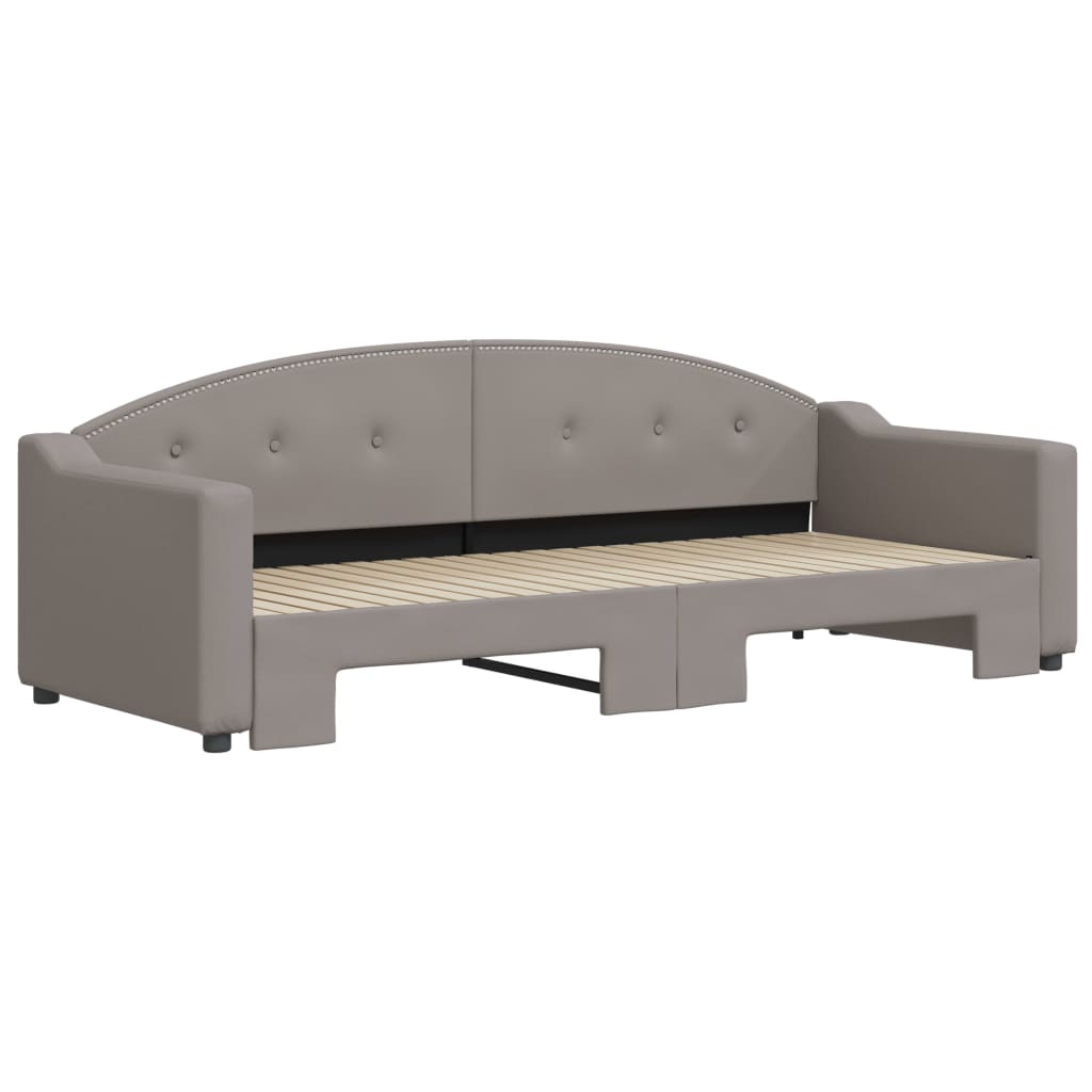 Lit de jour avec gigogne sans matelas taupe 80x200 cm - XIOS