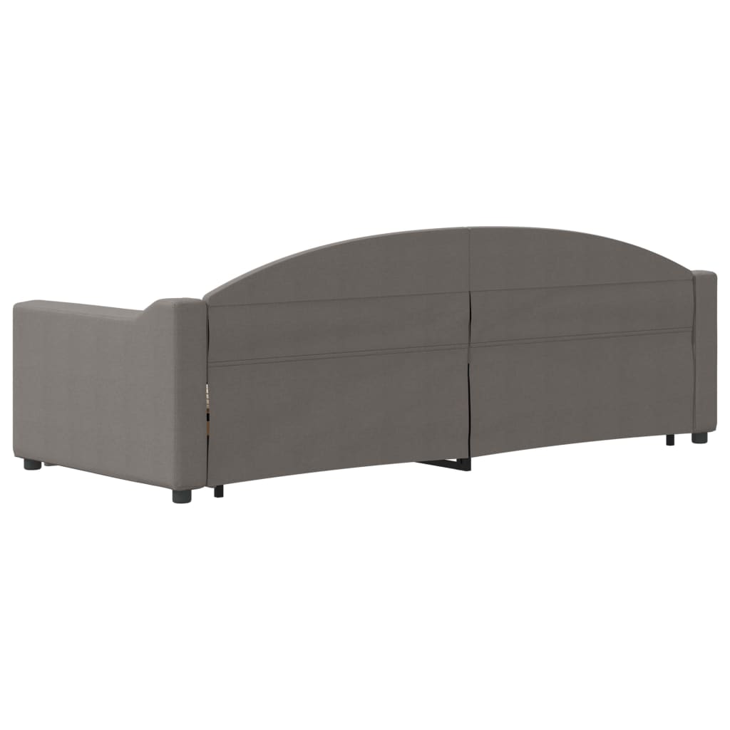 Lit de jour avec gigogne sans matelas taupe 80x200 cm - XIOS