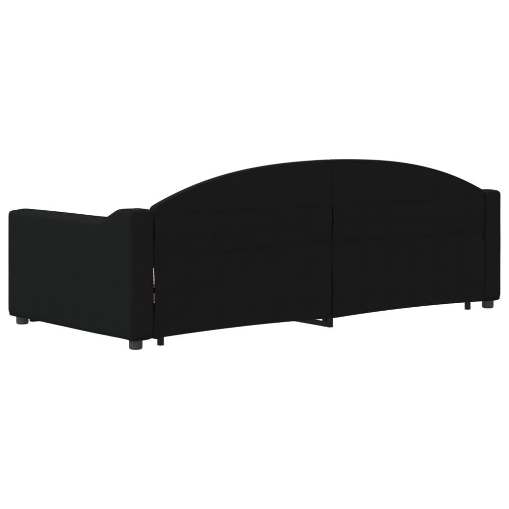 Lit de jour avec gigogne sans matelas noir 90x200 cm