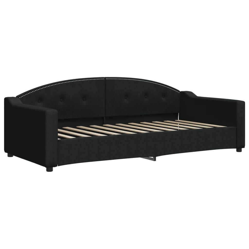 Lit de jour avec gigogne sans matelas noir 90x200 cm