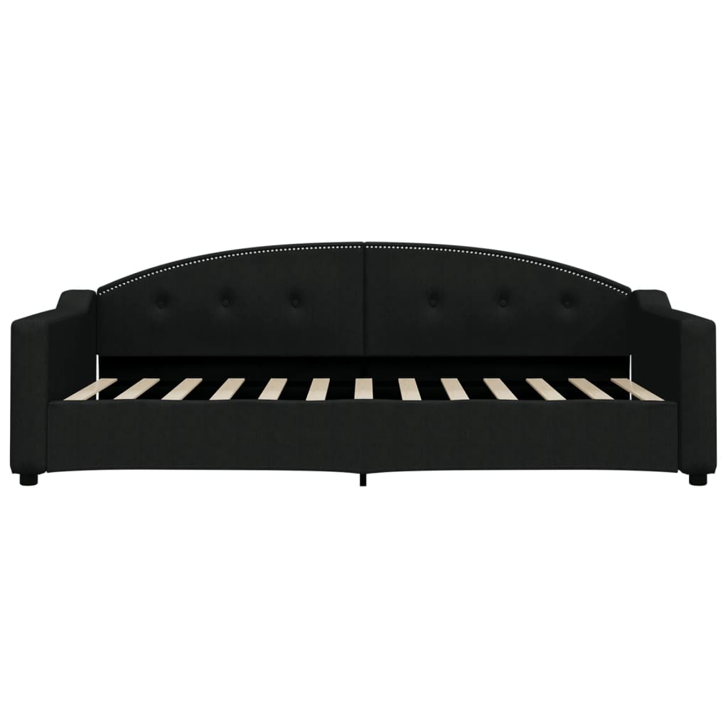 Lit de jour avec gigogne sans matelas noir 90x200 cm