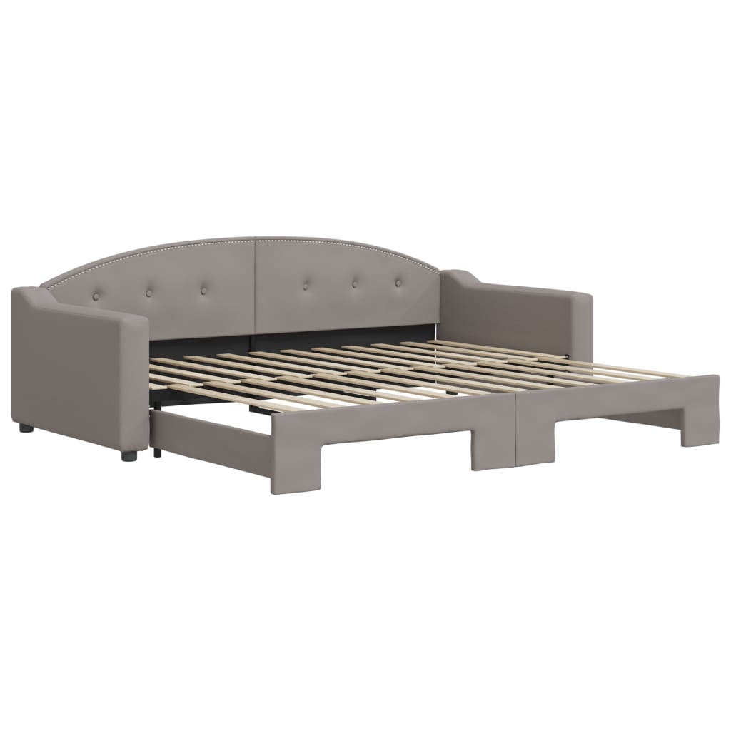 Lit de jour avec gigogne sans matelas taupe 90x200 cm - XIOS