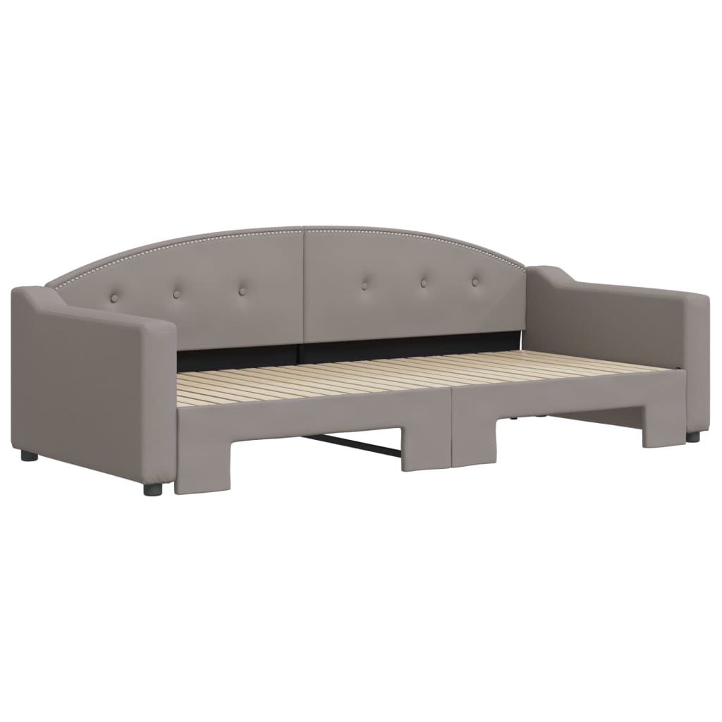 Lit de jour avec gigogne sans matelas taupe 90x200 cm - XIOS