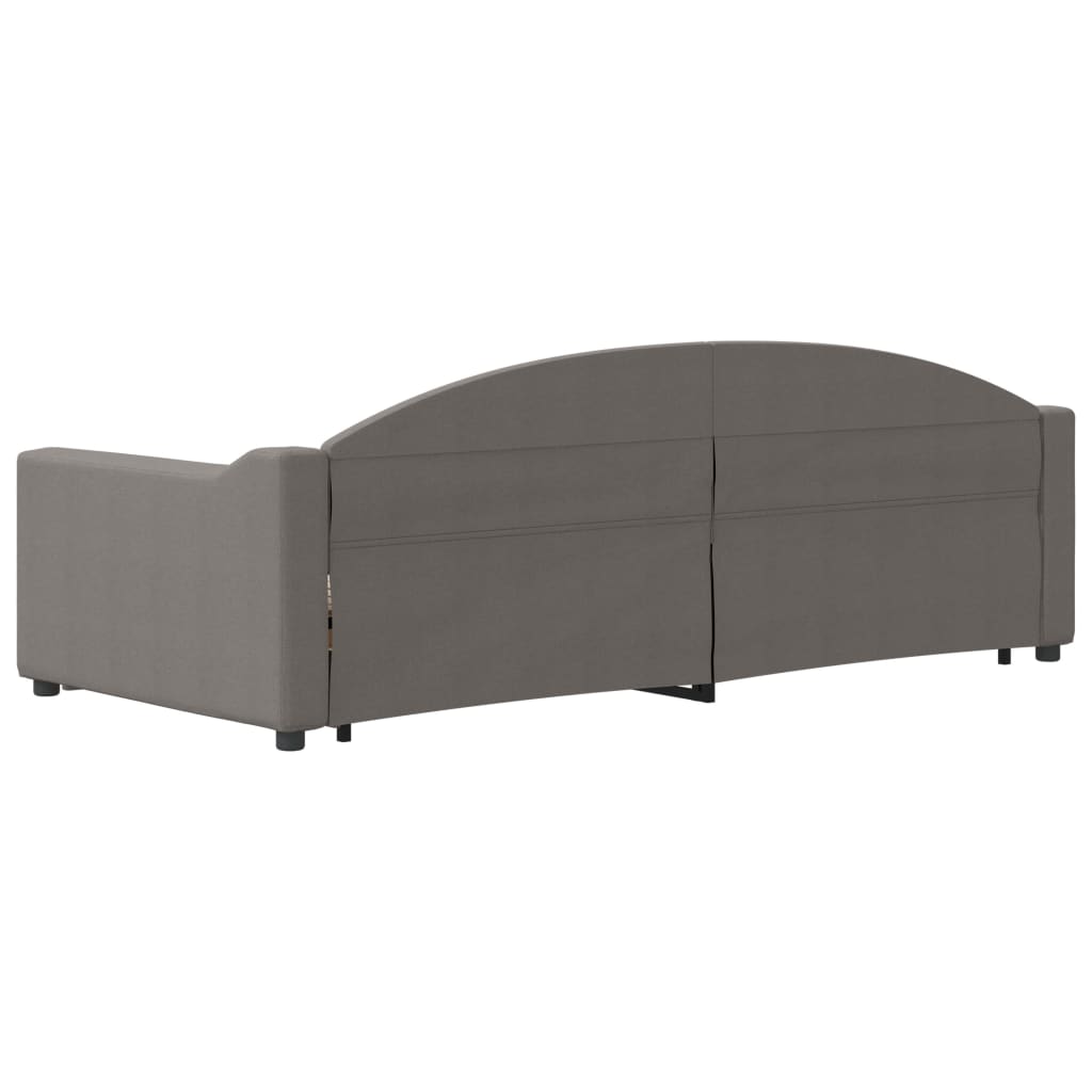Lit de jour avec gigogne sans matelas taupe 90x200 cm - XIOS