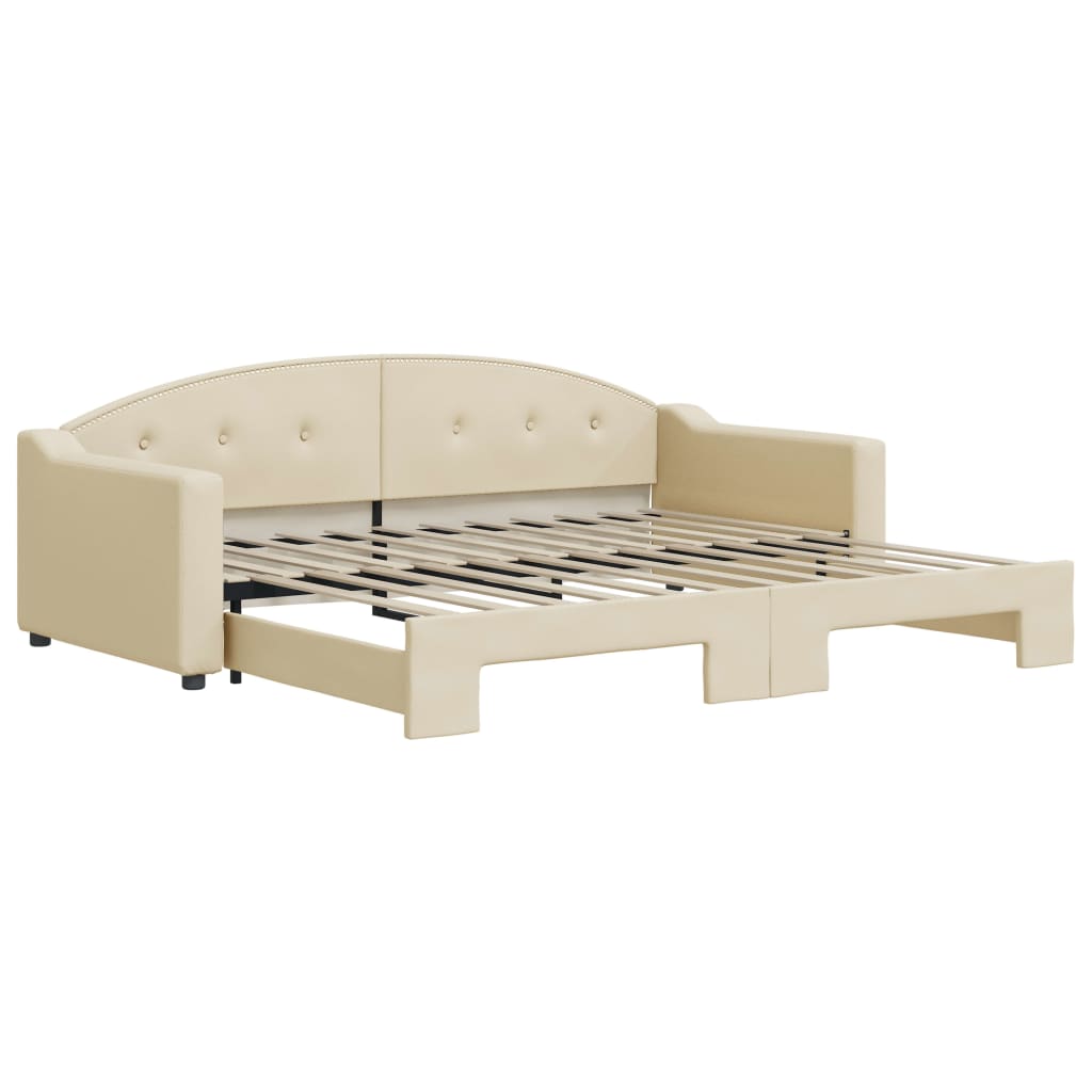 Lit de jour avec gigogne sans matelas crème 90x200 cm - XIOS