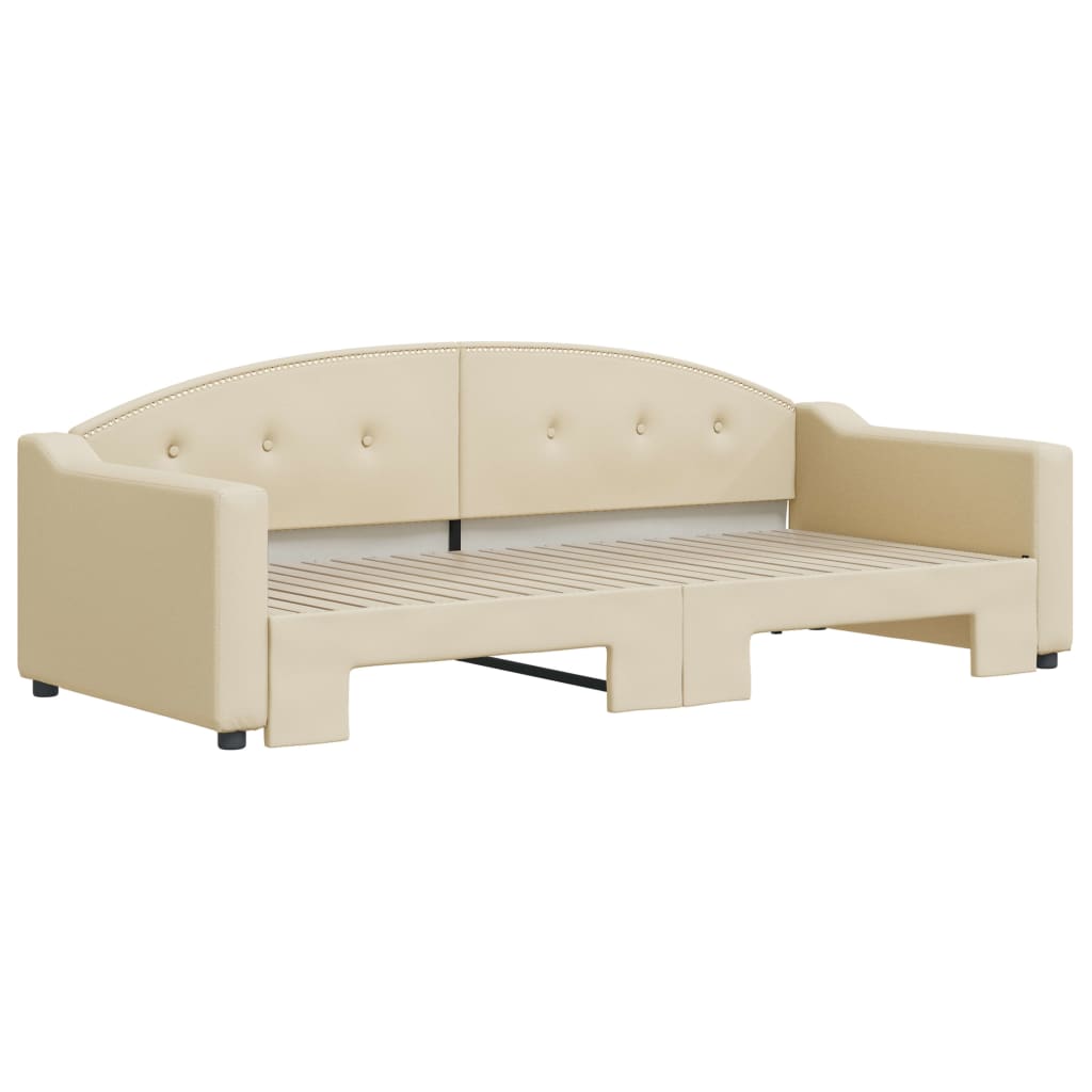 Lit de jour avec gigogne sans matelas crème 90x200 cm - XIOS