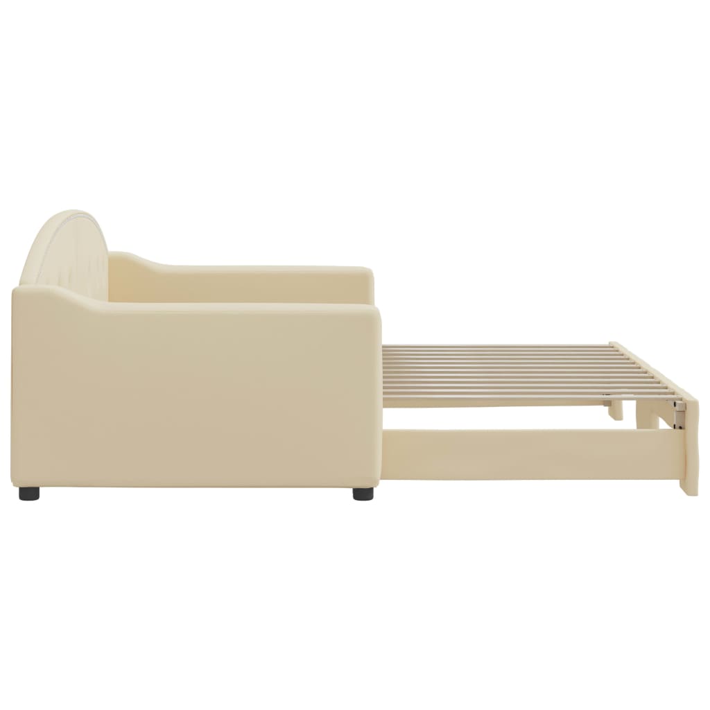 Lit de jour avec gigogne sans matelas crème 90x200 cm - XIOS