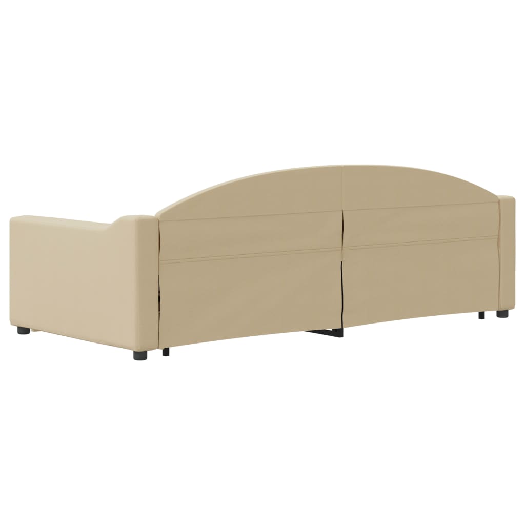 Lit de jour avec gigogne sans matelas crème 90x200 cm - XIOS