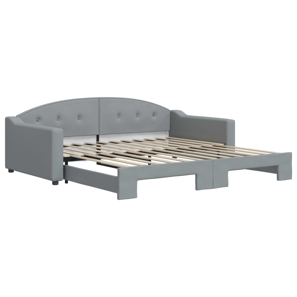 Lit de jour avec gigogne sans matelas gris clair 100x200 cm - XIOS