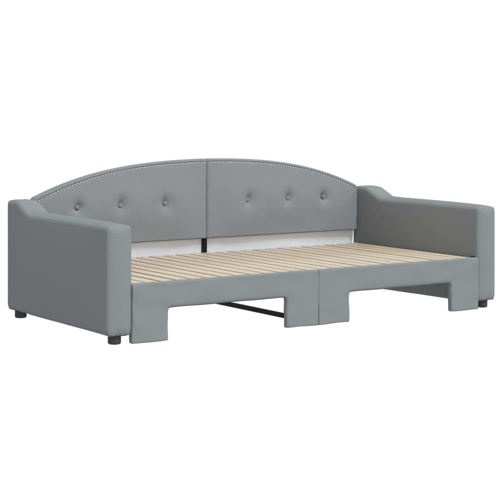 Lit de jour avec gigogne sans matelas gris clair 100x200 cm - XIOS