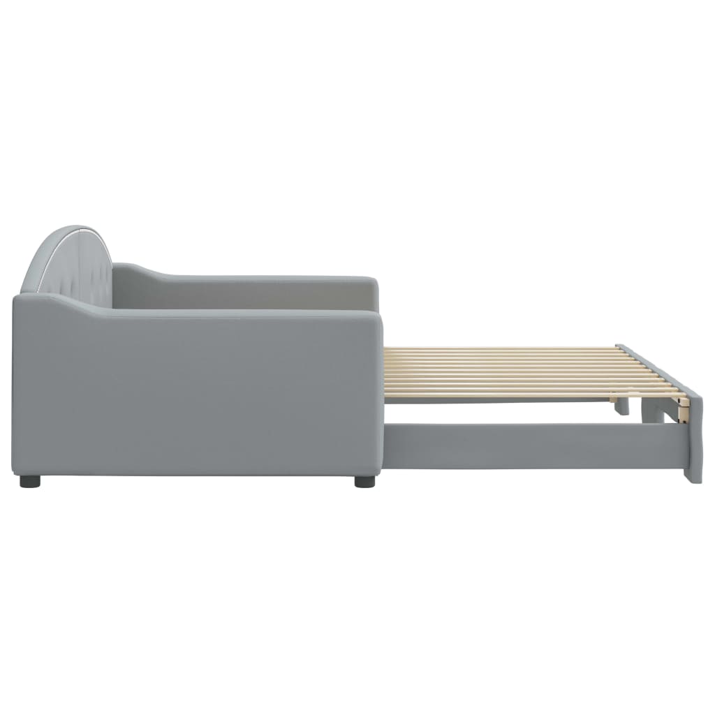 Lit de jour avec gigogne sans matelas gris clair 100x200 cm - XIOS