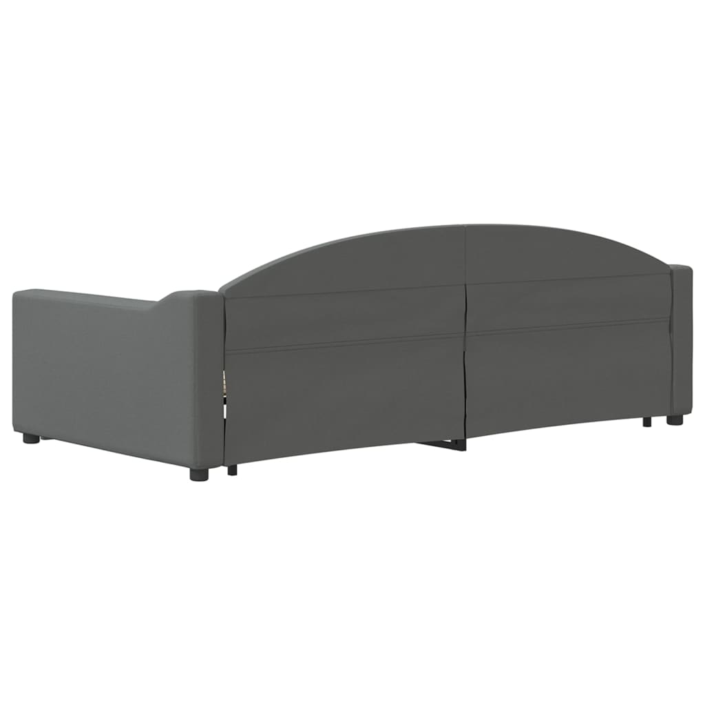 Lit de jour avec gigogne sans matelas gris foncé 100x200 cm - XIOS