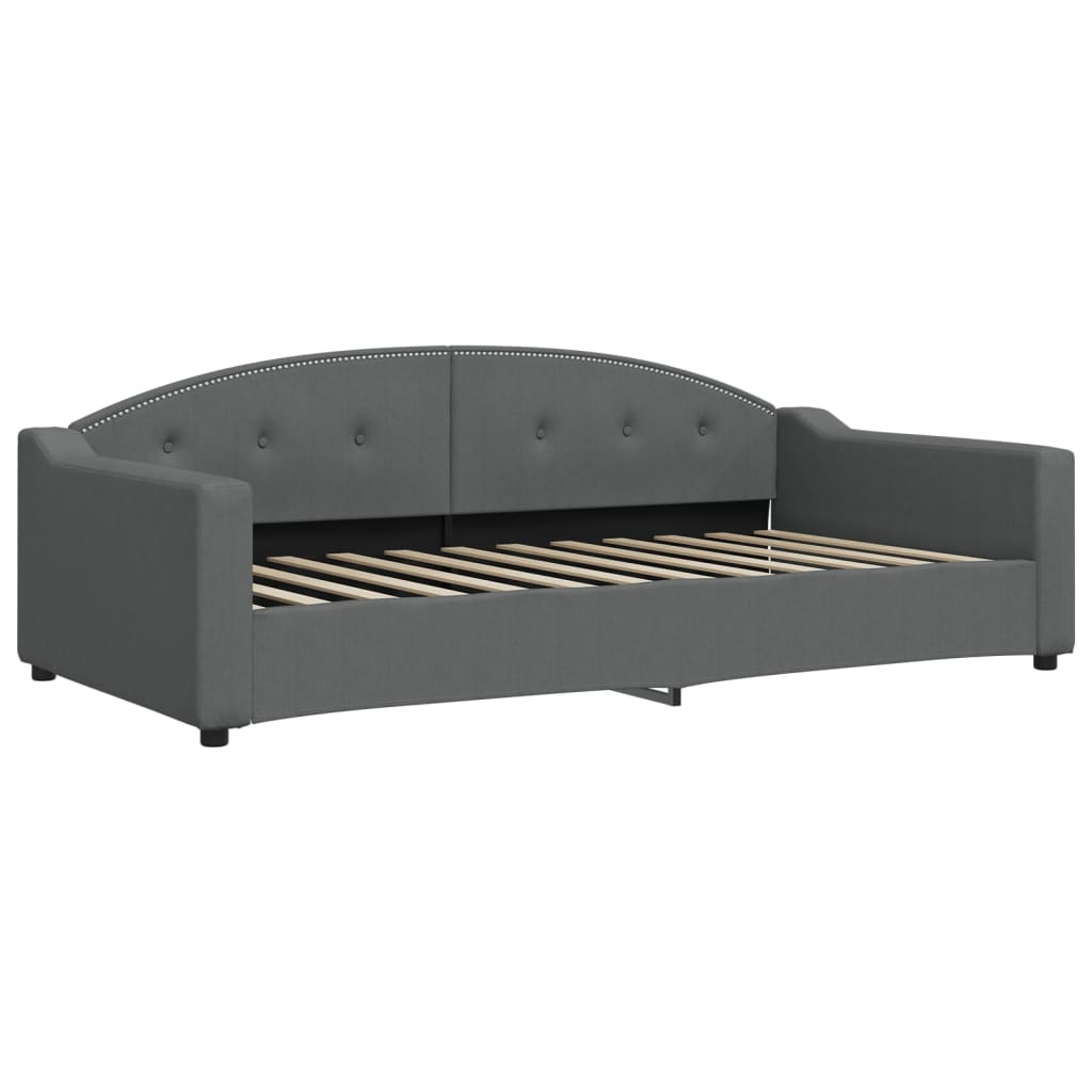 Lit de jour avec gigogne sans matelas gris foncé 100x200 cm - XIOS