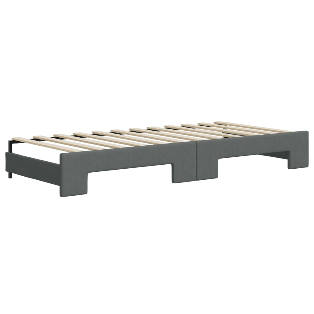 Lit de jour avec gigogne sans matelas gris foncé 100x200 cm - XIOS