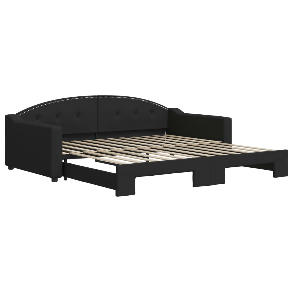 Lit de jour avec gigogne sans matelas noir 100x200 cm - XIOS