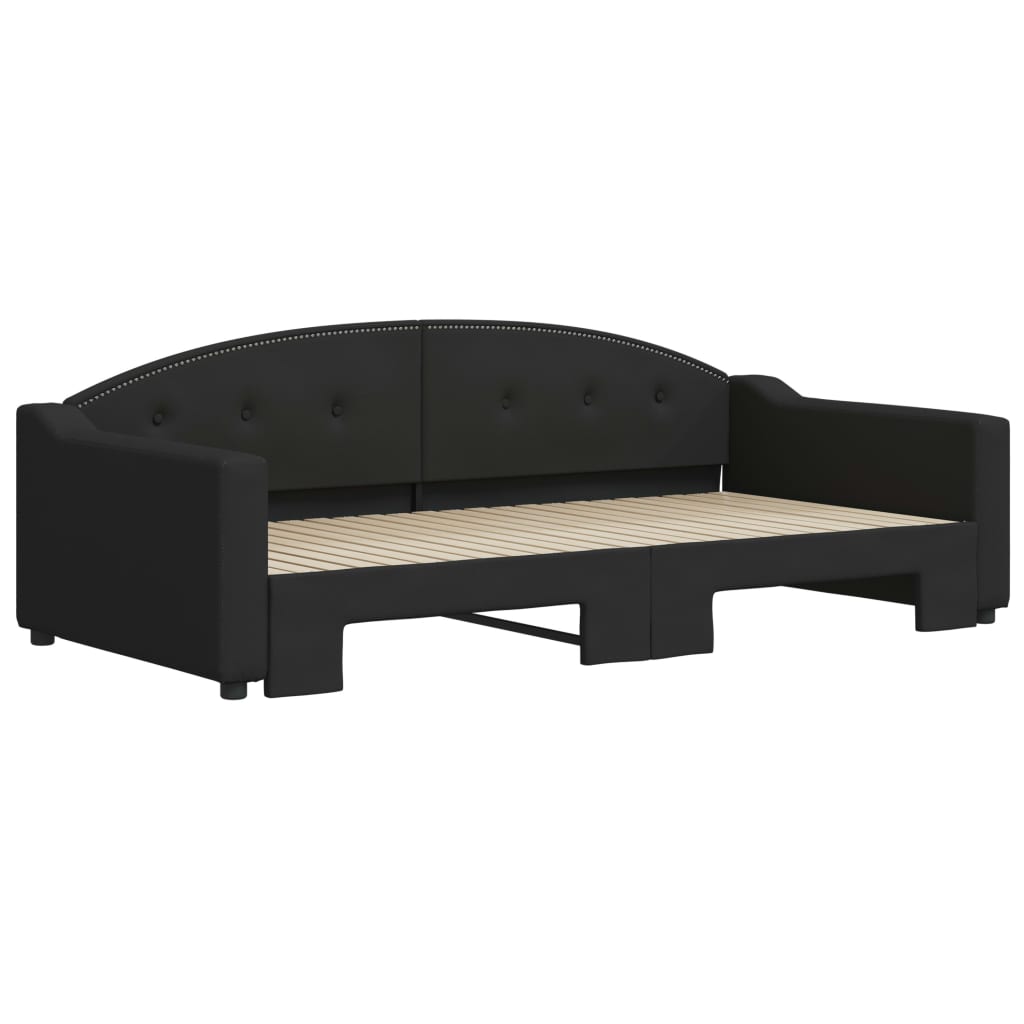 Lit de jour avec gigogne sans matelas noir 100x200 cm - XIOS