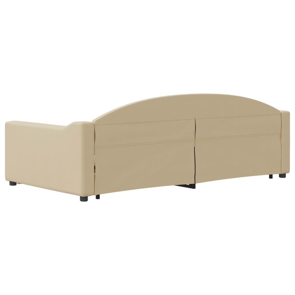Lit de jour avec lit gigogne crème 100x200 cm tissu - XIOS